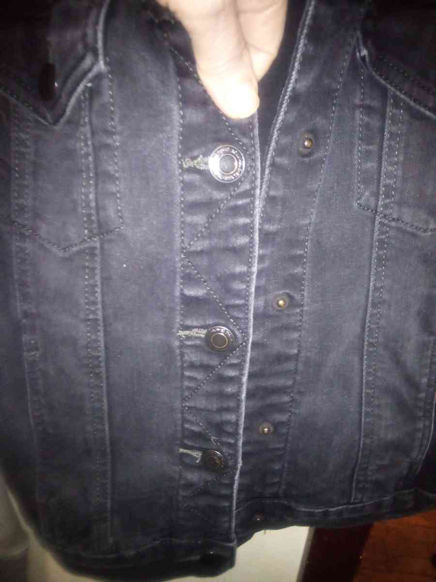 so Brand Denim Stretch Hooded Snap closure jacket