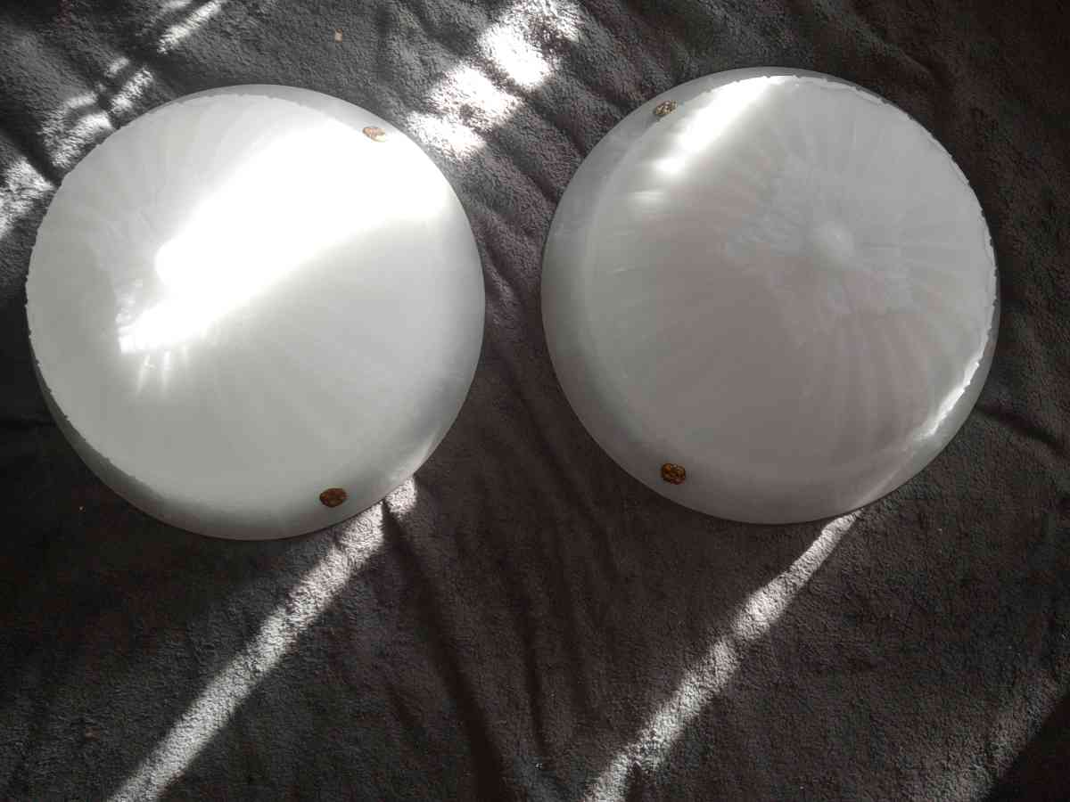 Antique fluted pendent bowl lights