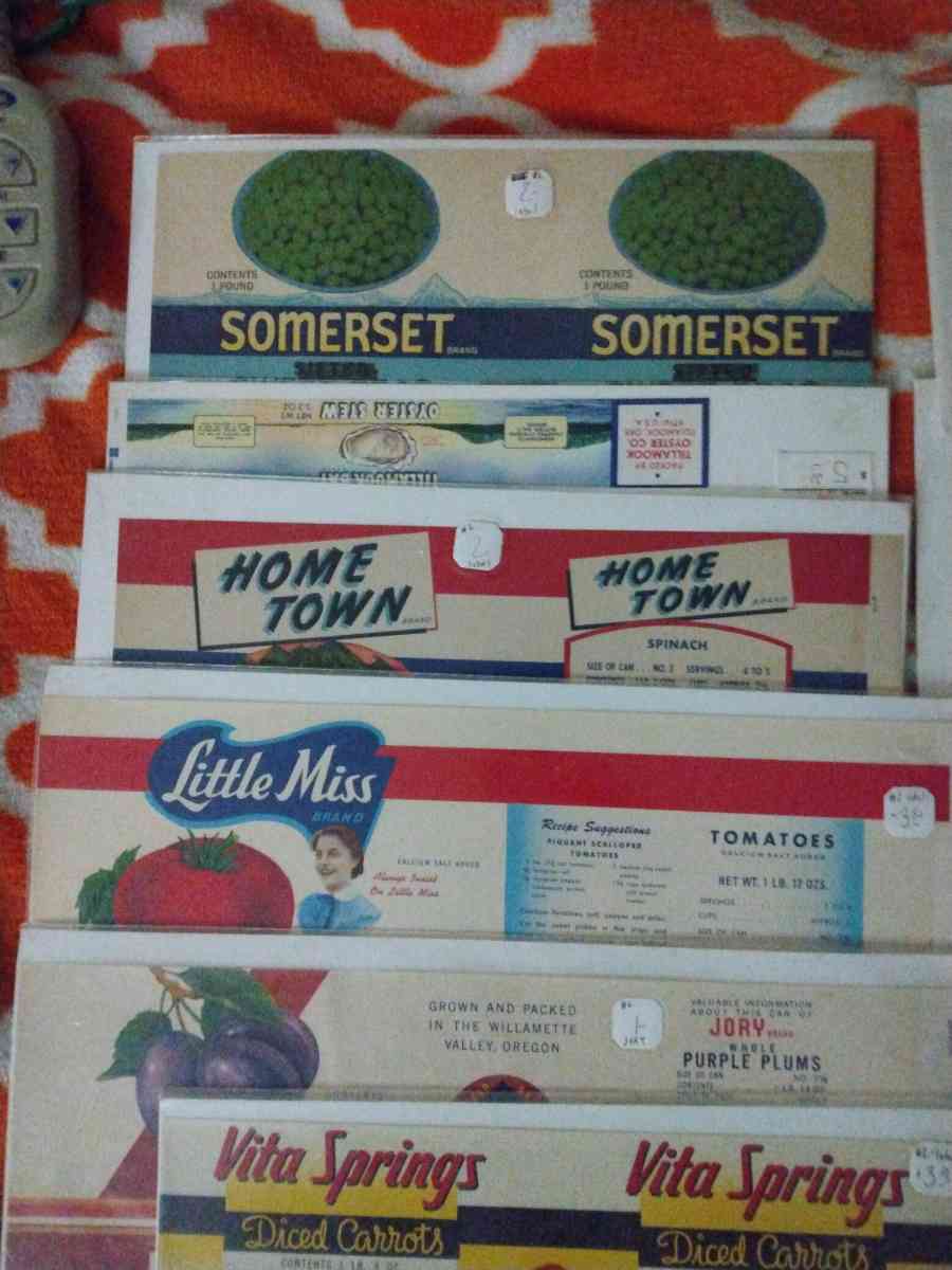 vintage can labels