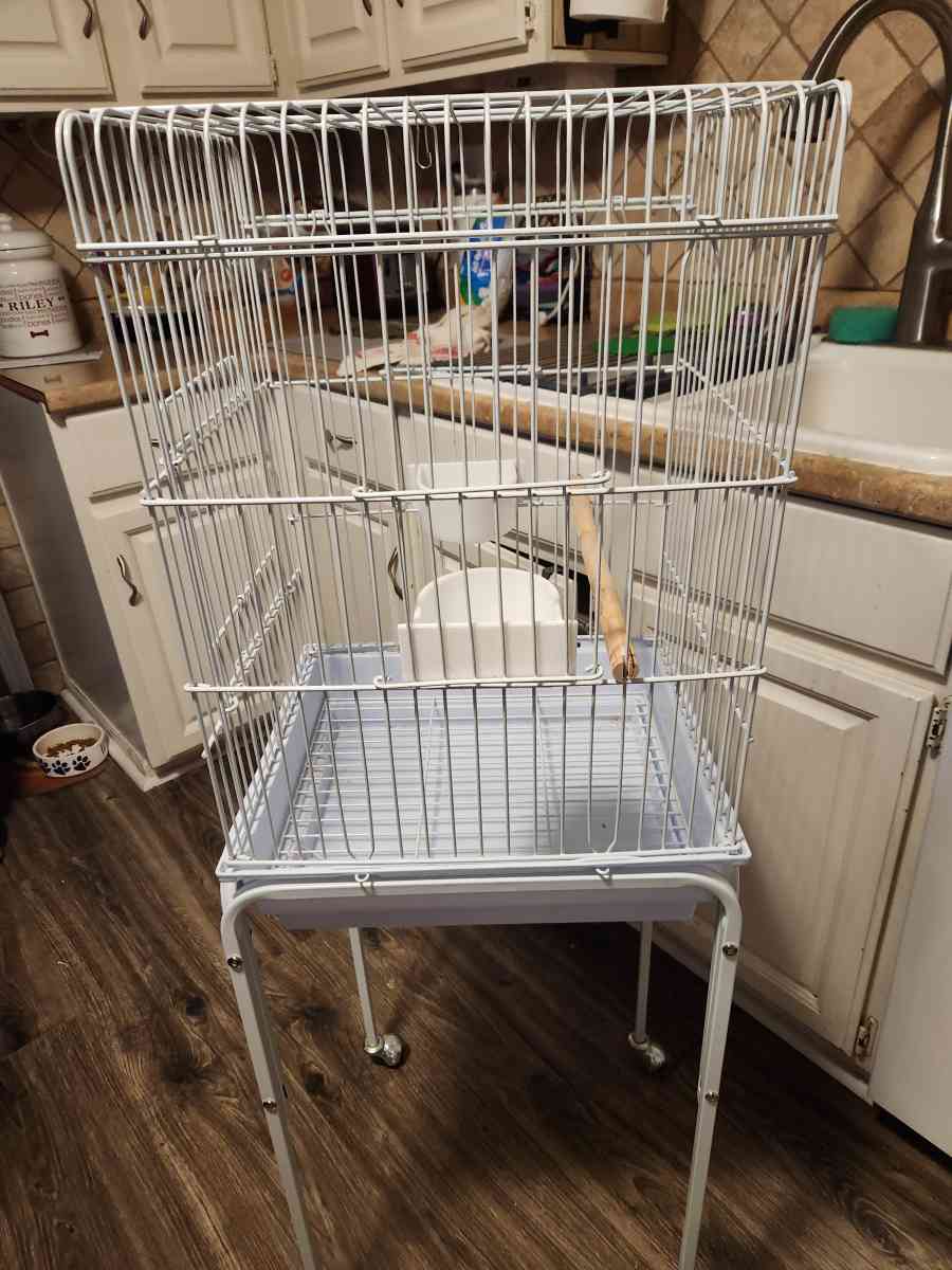 tall white wire birdcage