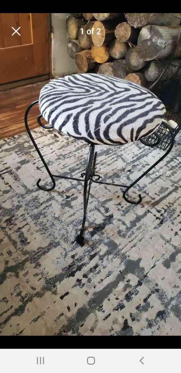Zebra Print Stool 18 inches tall