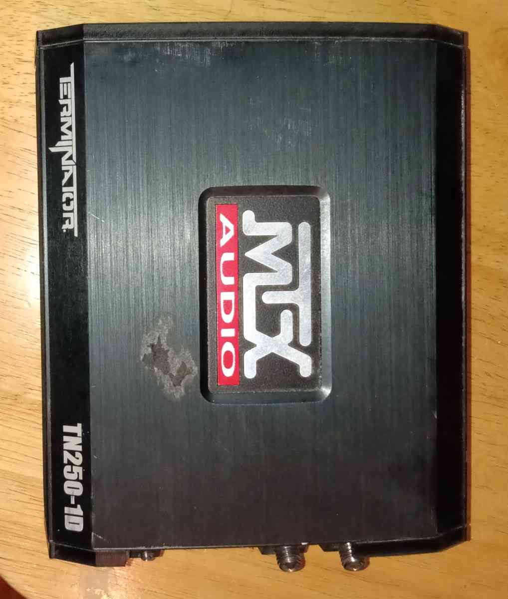 2 Terminator MXT Audio Subs in Box MXT 1200 Watt Amp