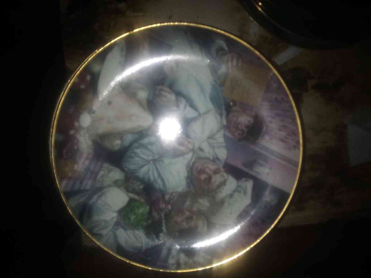 jim Davis signed vintage three stooges plates