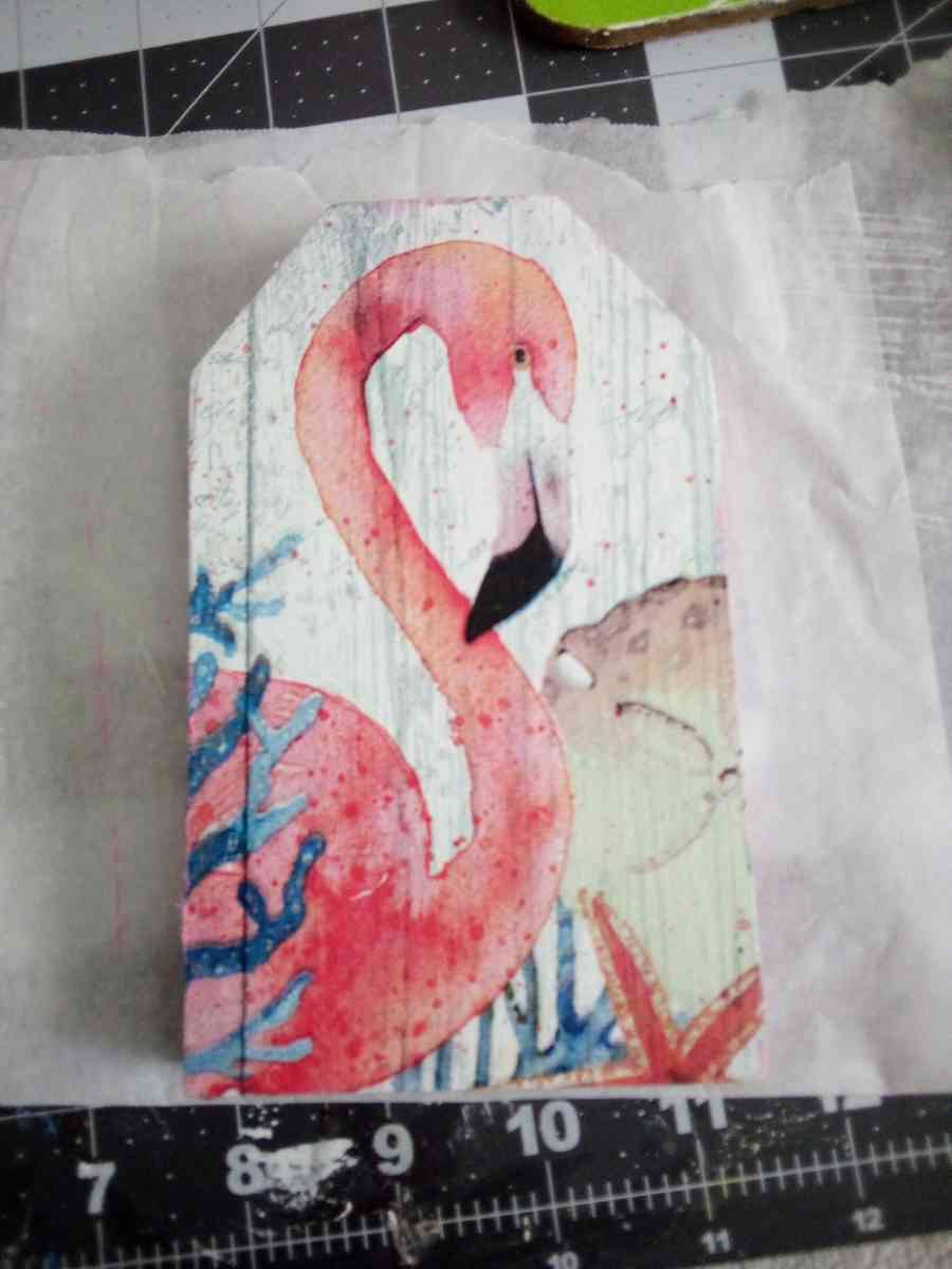 flamingo shelf sitter