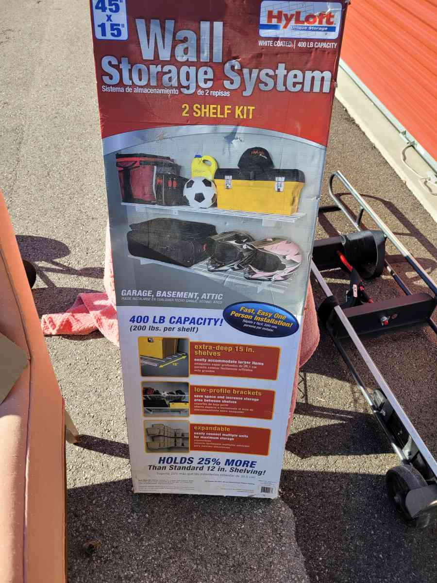 two shelf kit wall storage holds up to 400lbs