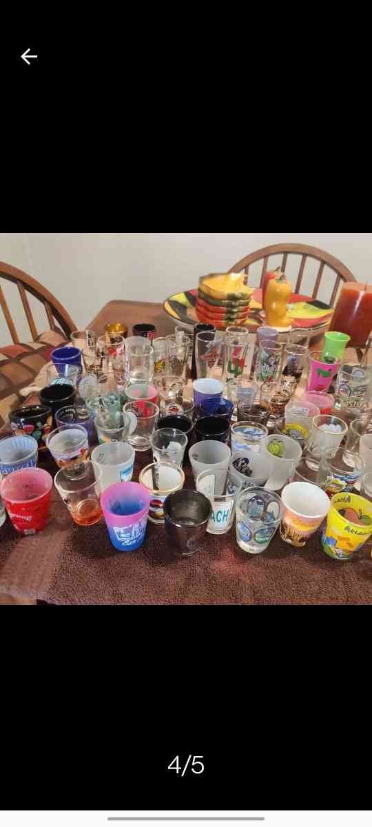 150 shot glasses collection various places