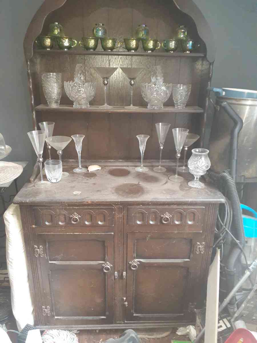 antique hand carved wooden China curio