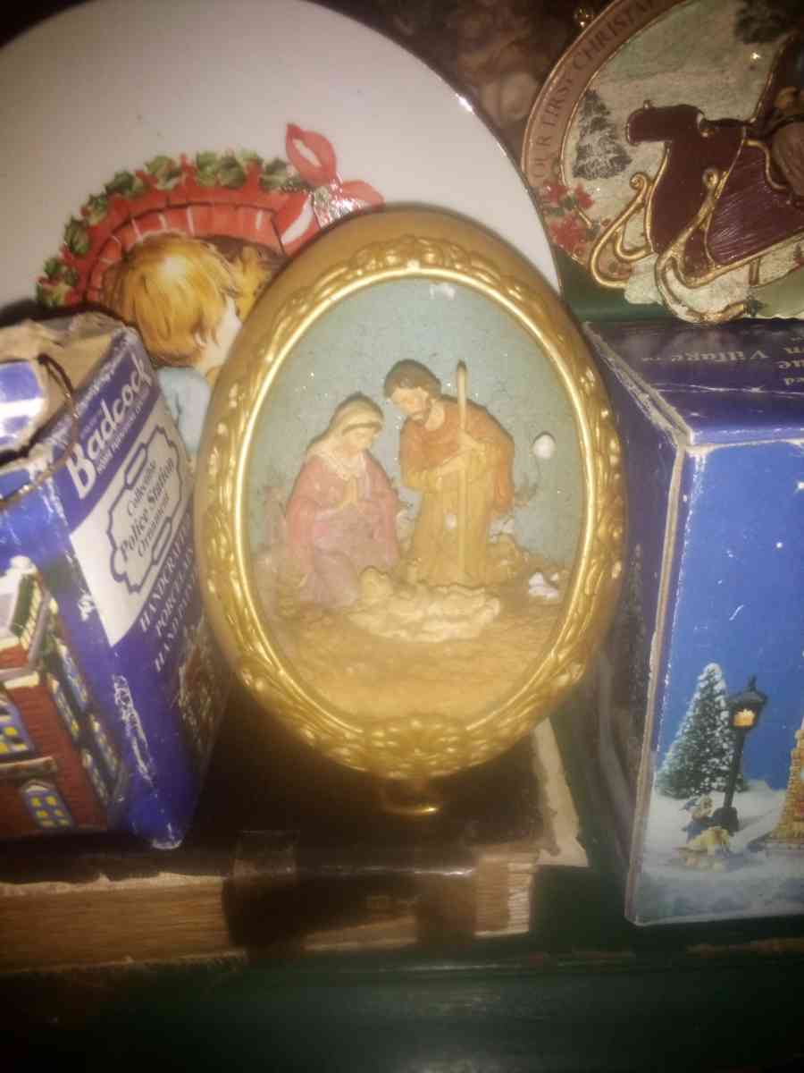 religious nativity scene music wind up boxd eggs egg