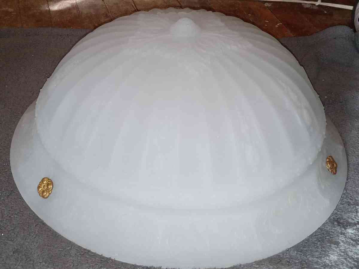 Antique fluted pendent bowl lights