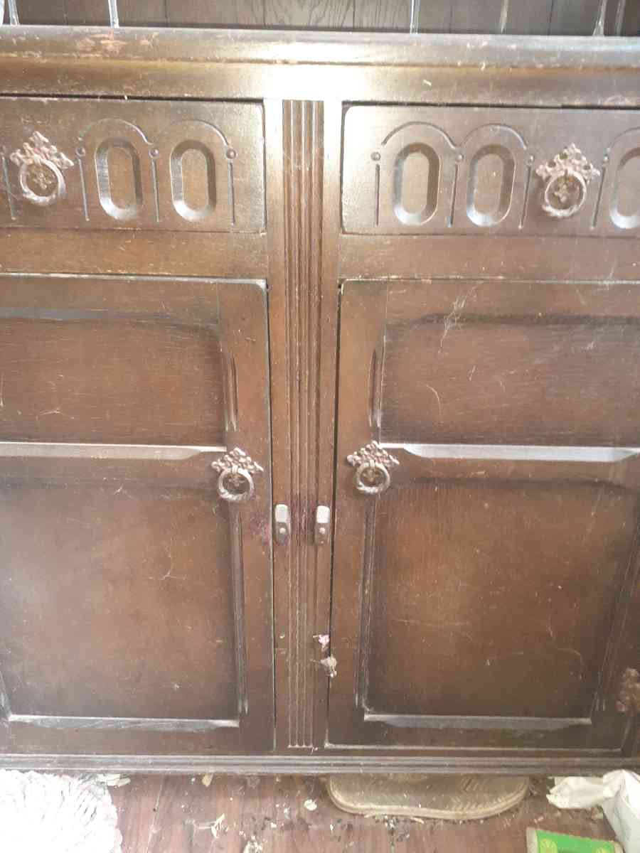 antique hand carved wooden China curio