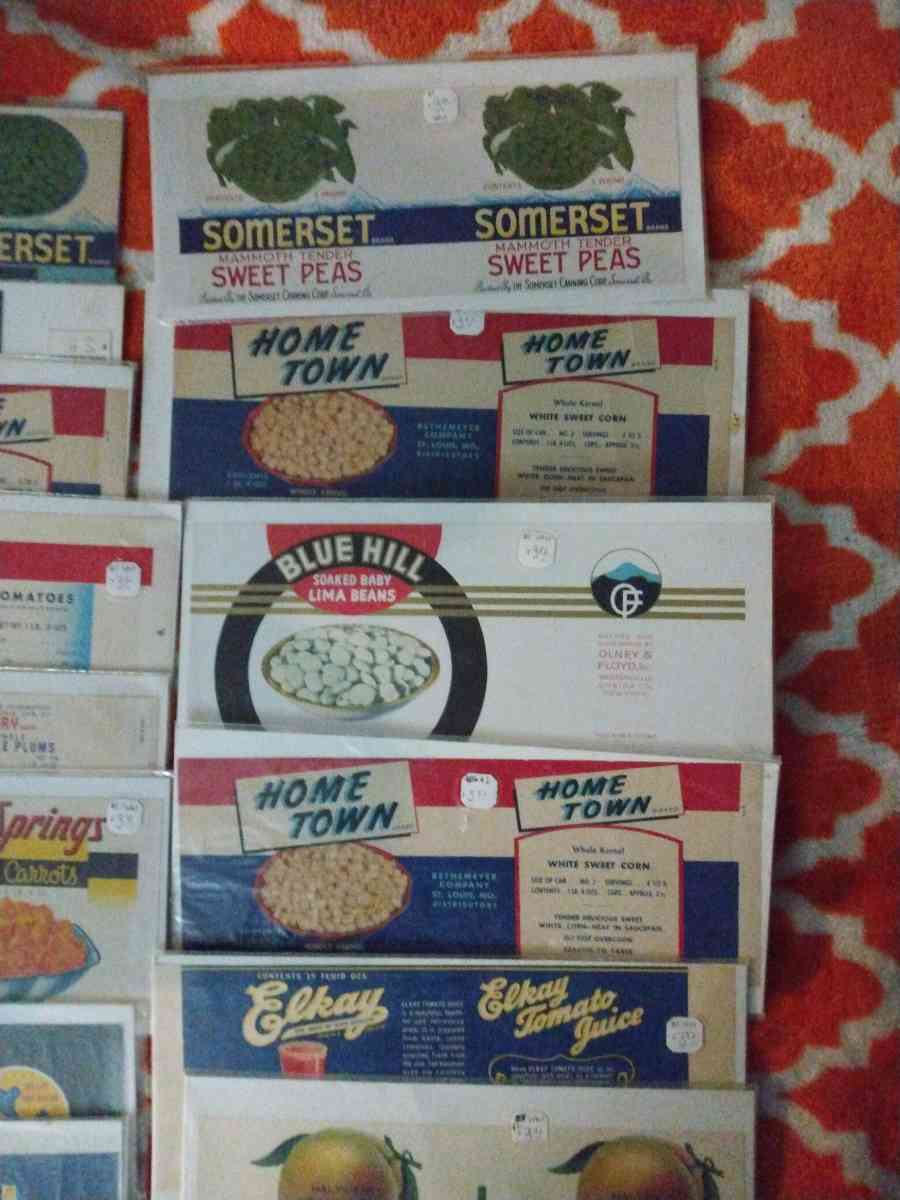 vintage can labels