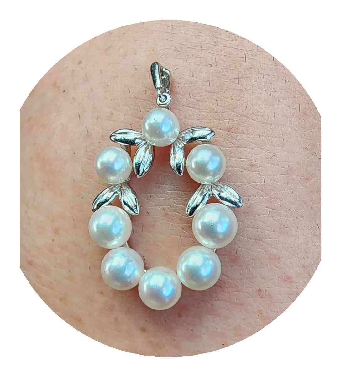 Mikimoto Luxury Akoya Pearls 925 Wreath Pendant