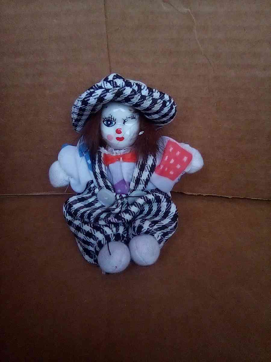 Hand painted porcelain clown figurine