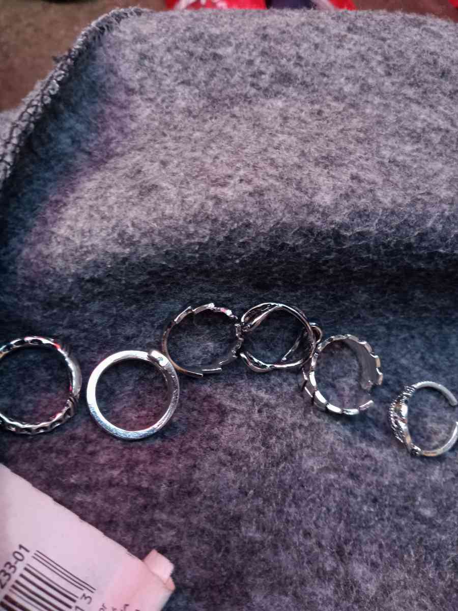 mens ring set silver costume