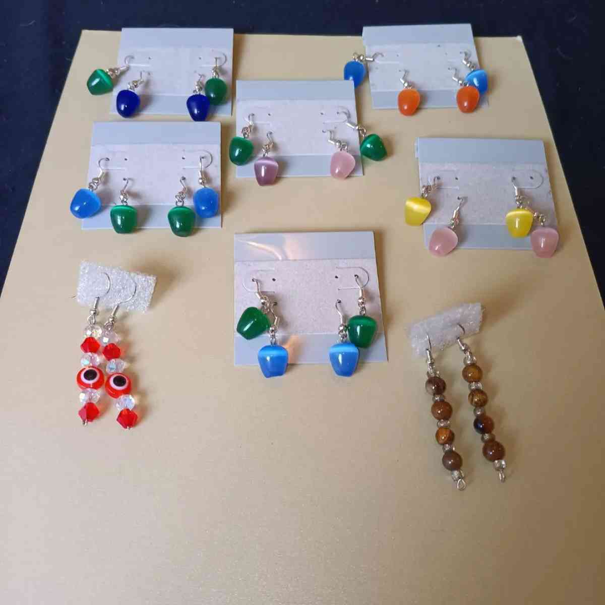 handmade earrings 3 each