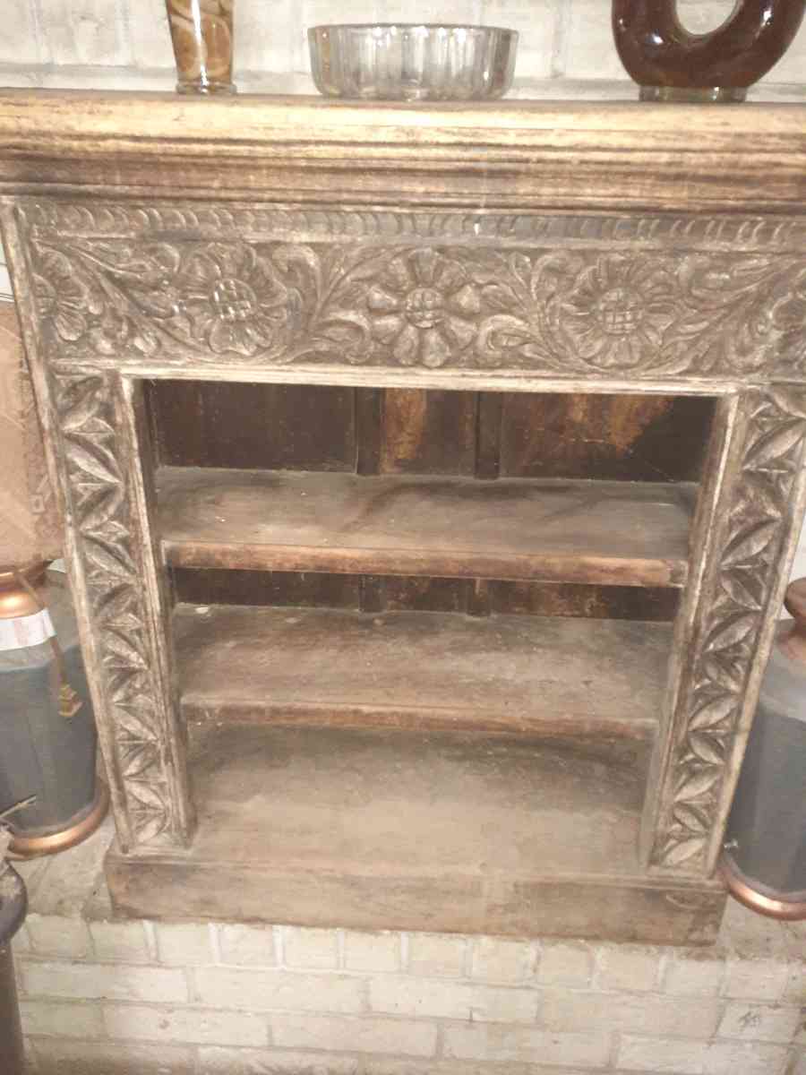 antique hand carved bookshelf