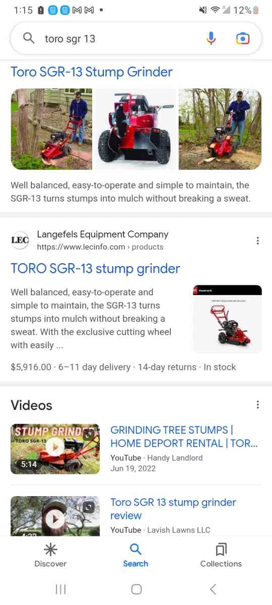 Stump grinder