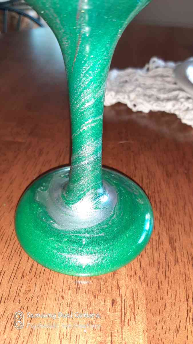 Wine Glasses Artistically Covered in Permanent Resin