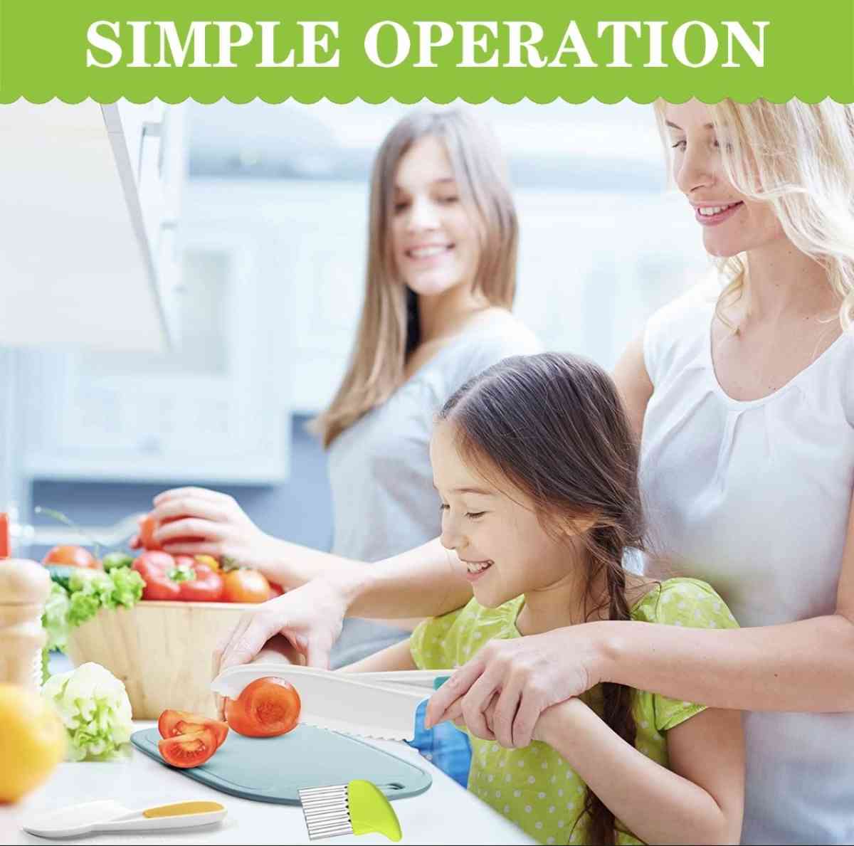 5 pcs kitchen cooking set for toddlers and kids safety knive