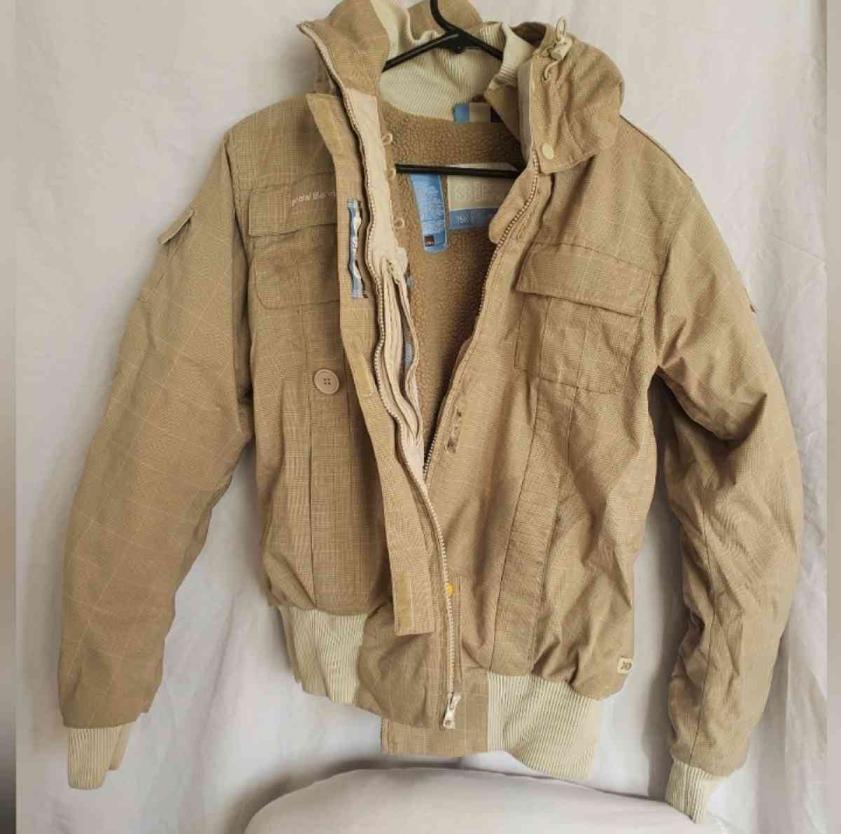 Special Blend 15K Waterproof Snowboard Tan Plaid Jacket Sz S