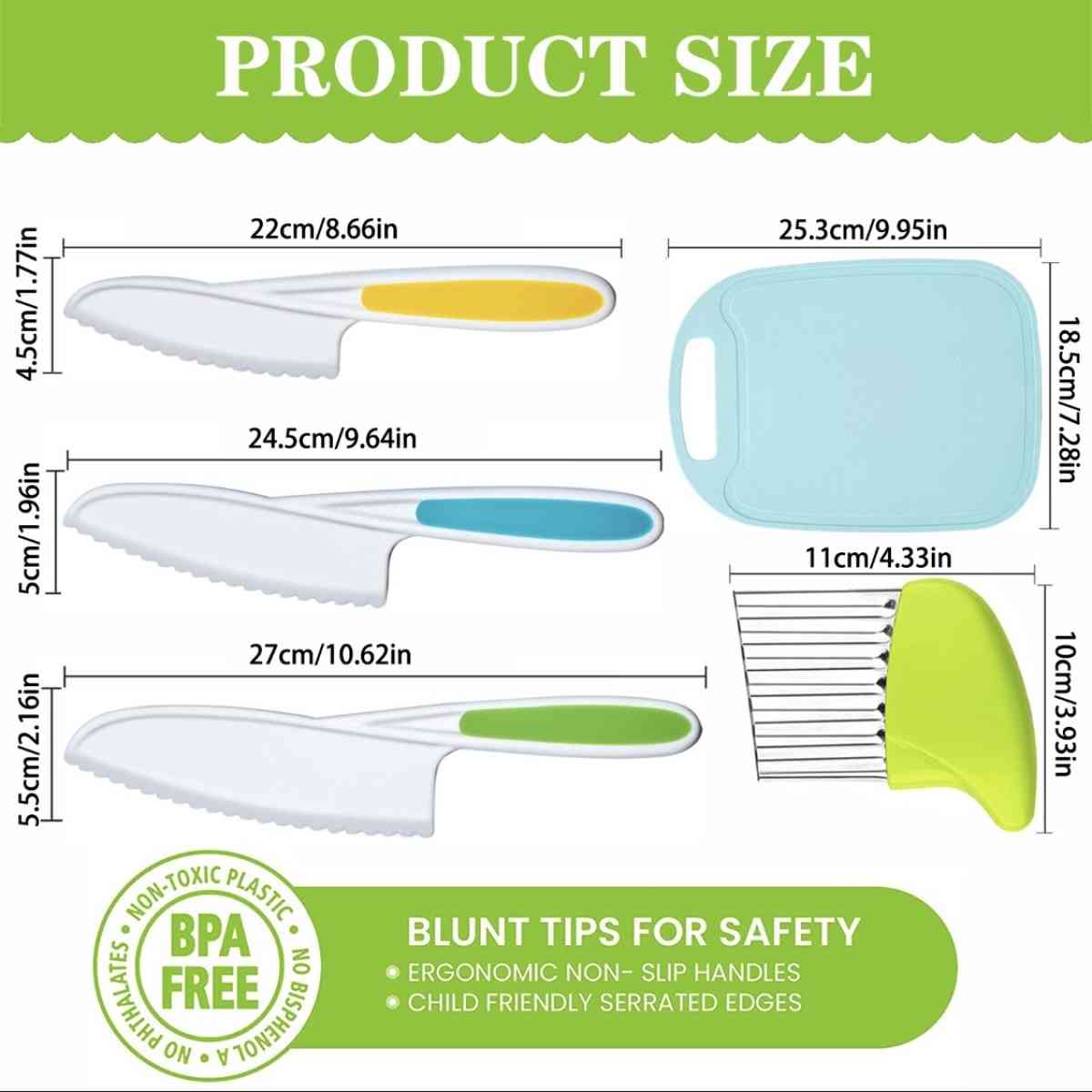 5 pcs kitchen cooking set for toddlers and kids safety knive