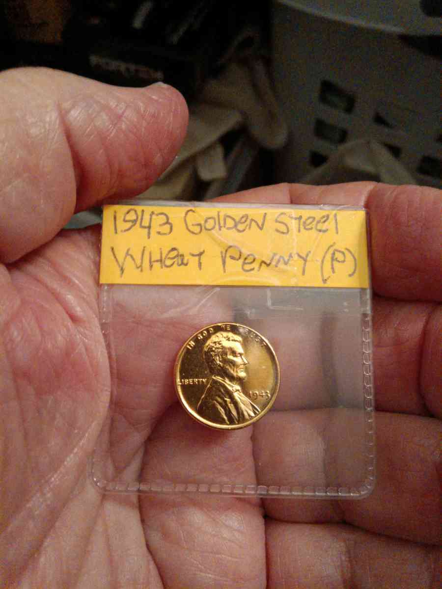 1943 Golden Steel Wheat Penny covered in 24kt gold beautiful