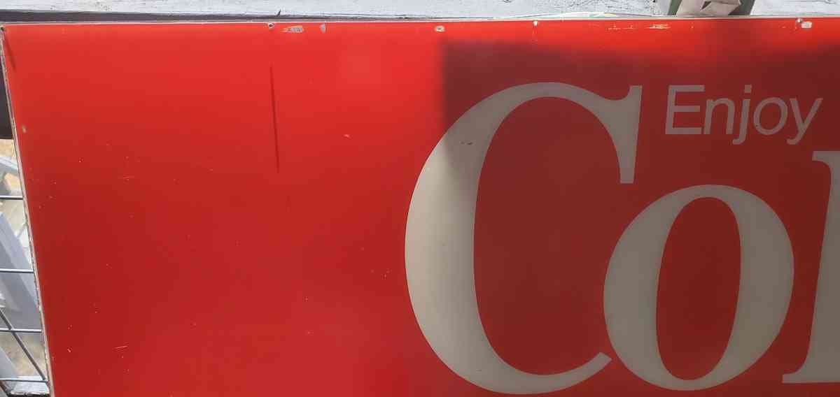 Coca Cola Plastic Acrylic Sign  Approximately 46 x 16