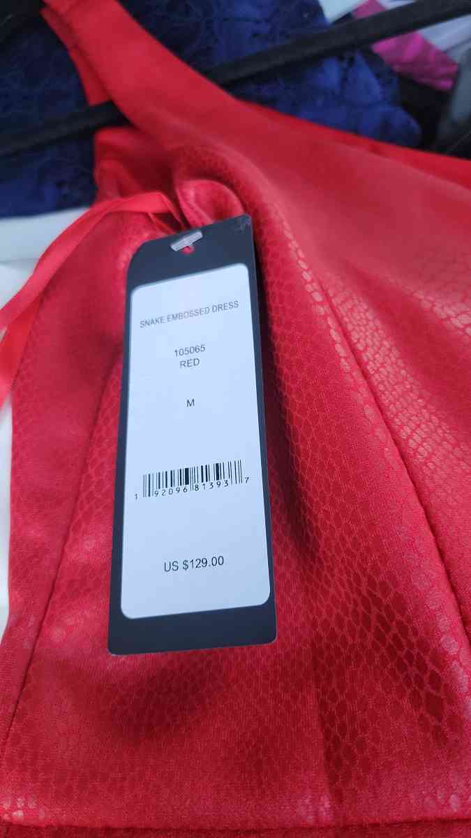 BeBe red snake skin dress