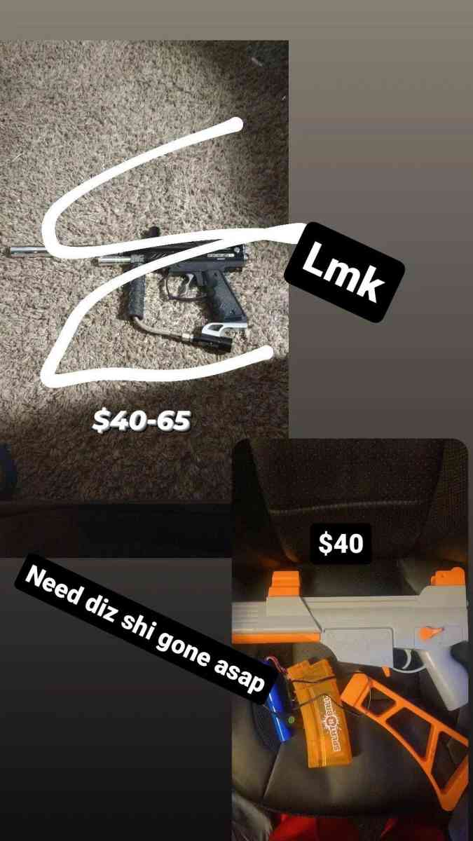 paintball and splatterball guns