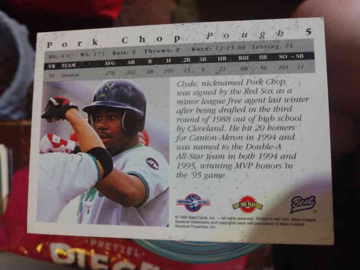 Pork Chop Pough Baseball Card