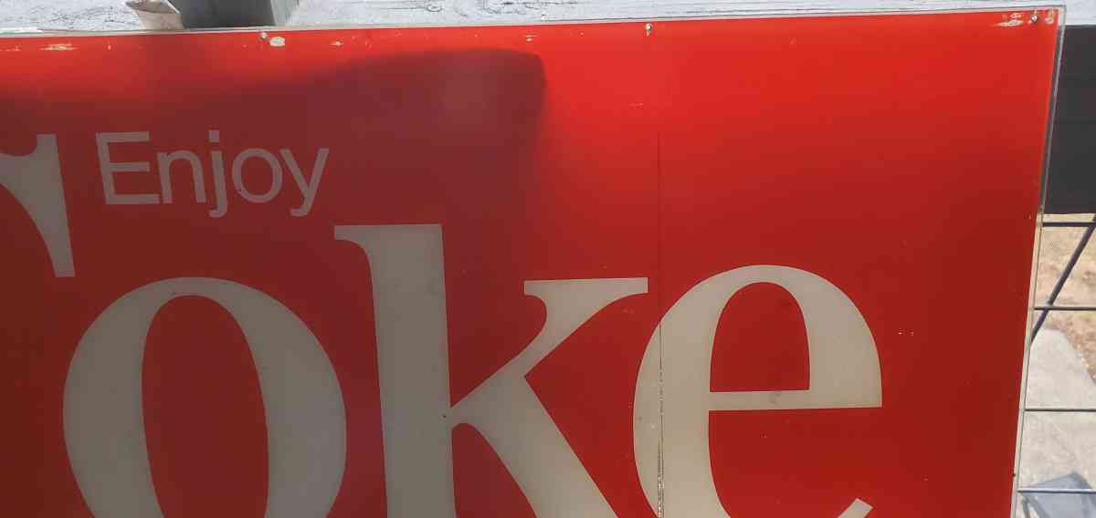 Coca Cola Plastic Acrylic Sign  Approximately 46 x 16