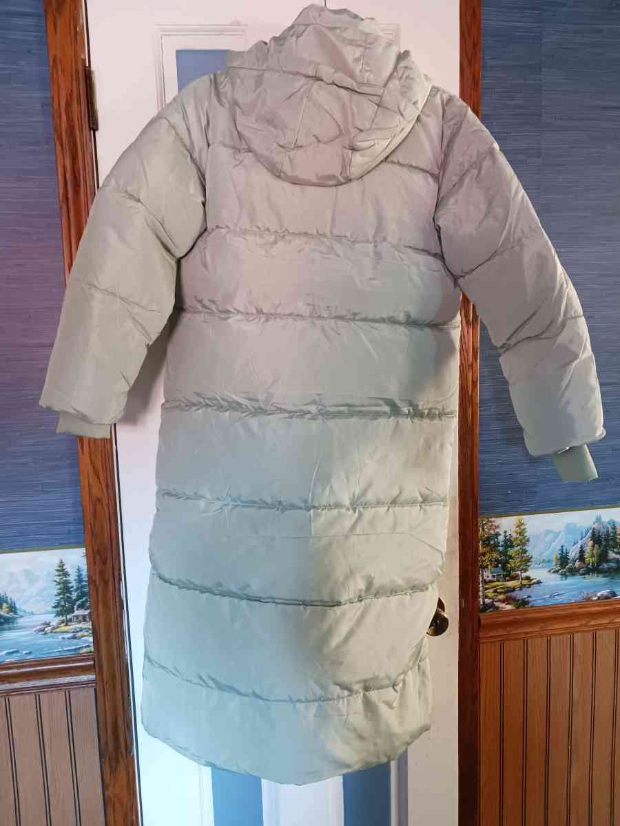 Light Green Long Puffer Coat
