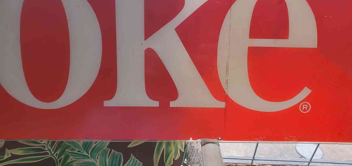 Coca Cola Plastic Acrylic Sign  Approximately 46 x 16