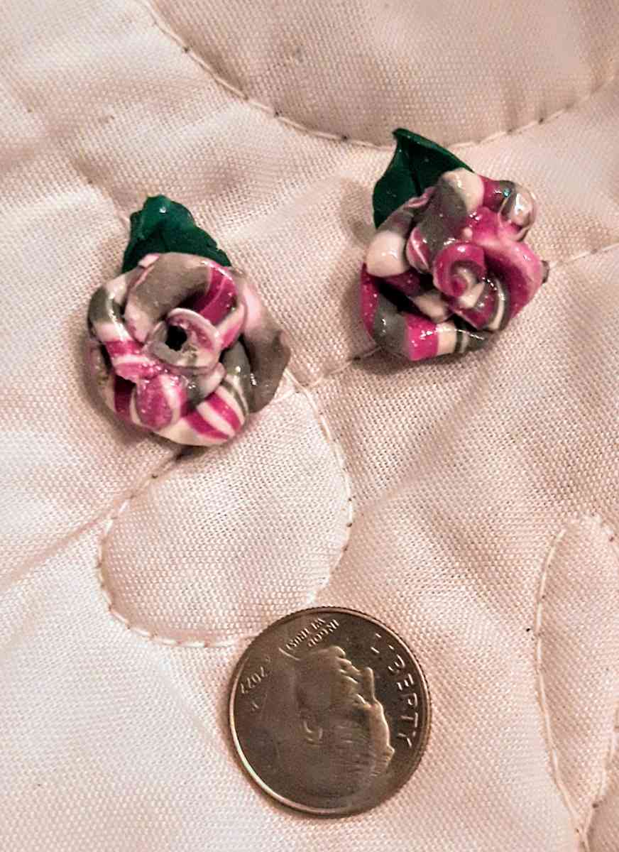 One of a kind handcrafted ROSE earrings