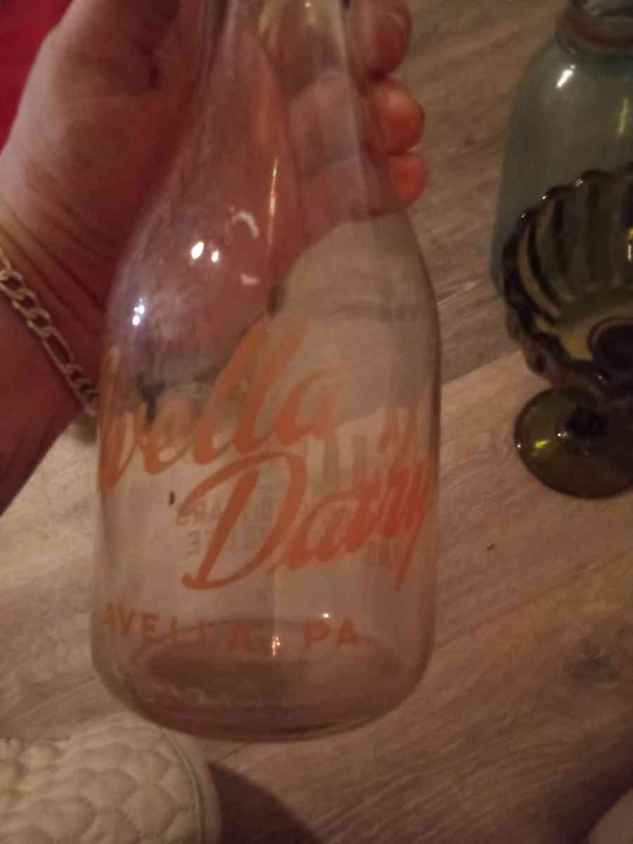 old Milk bottle old jars blue glass