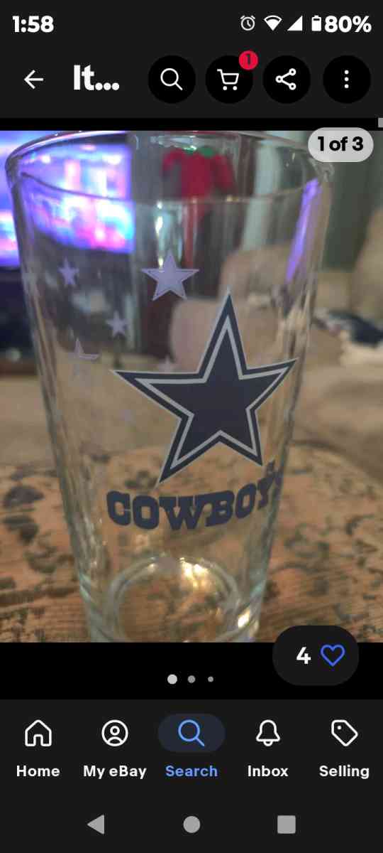 Collectable Dallas Cowboys 1 pint Glass