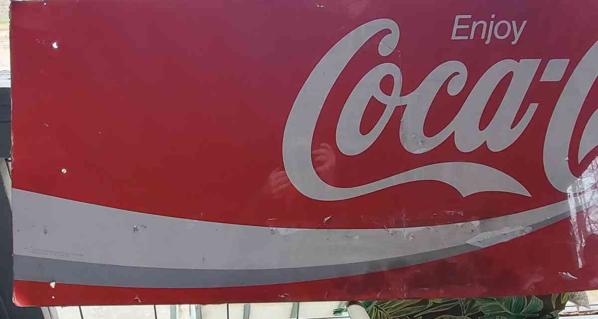 Coca Cola Metal Sign Approximately 67 x 23