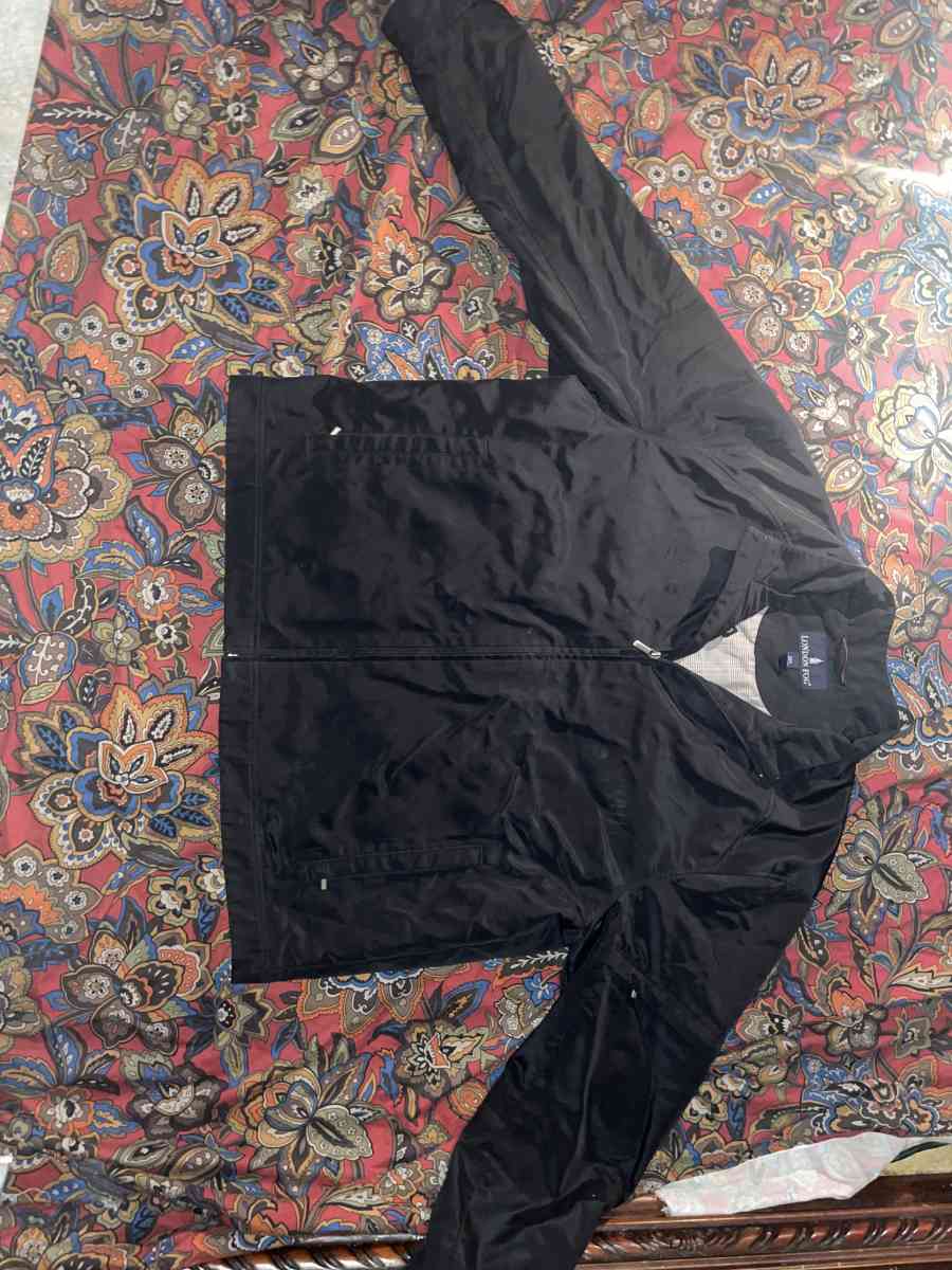 2X mens black London fog coat  jacket