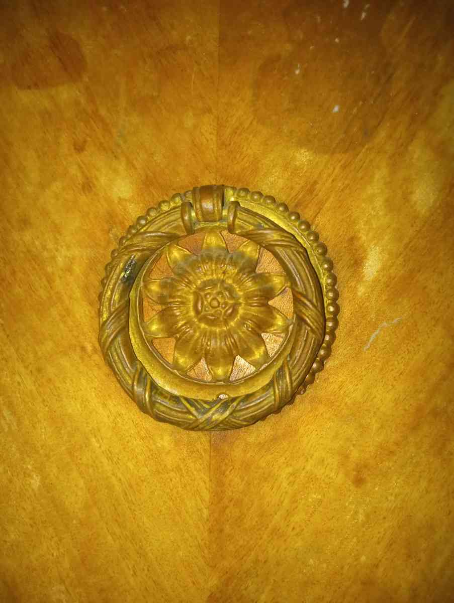 Set of antique wooden end tables with drawer