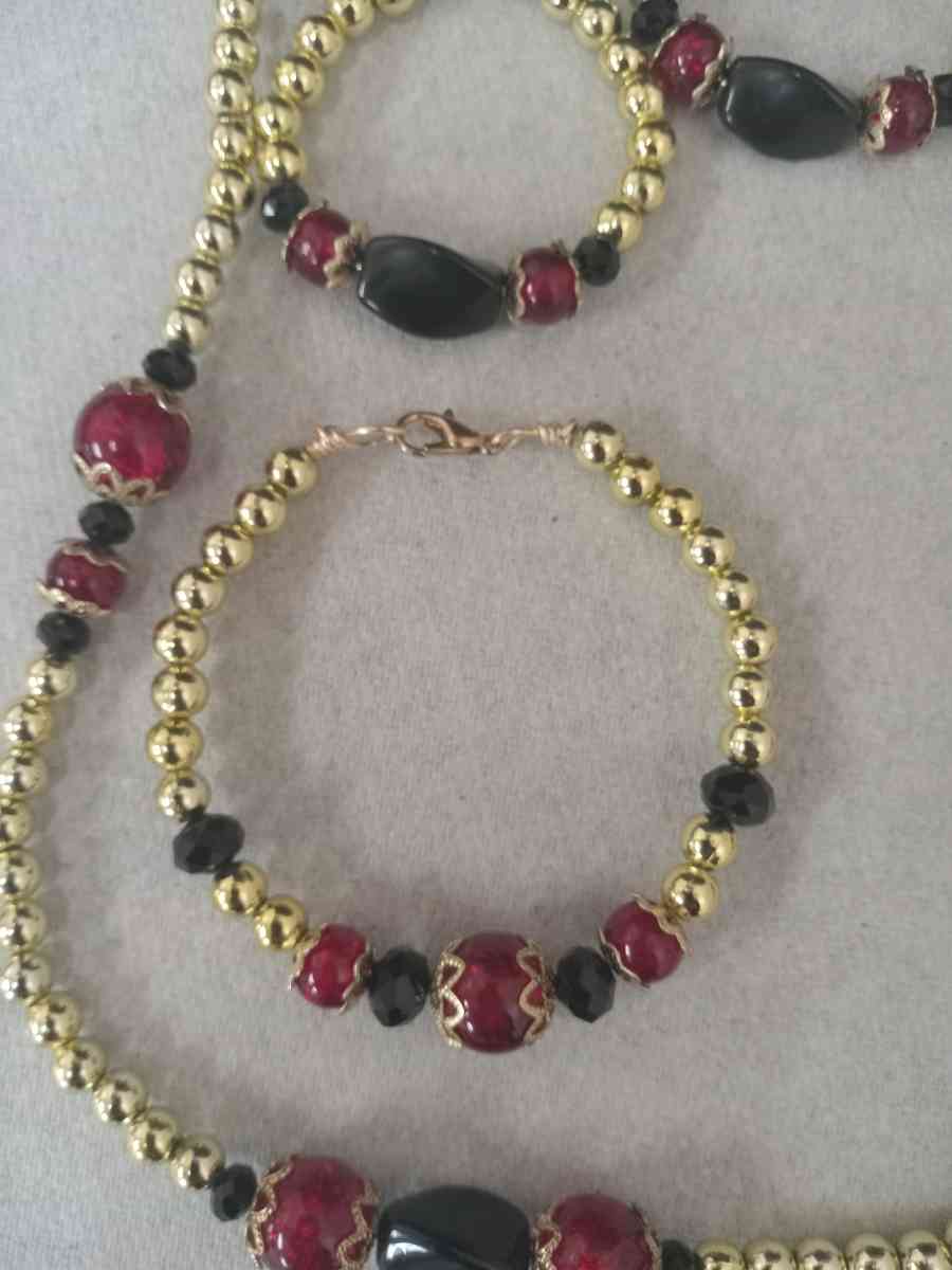 Red and Black 3Pc Jewelry Set