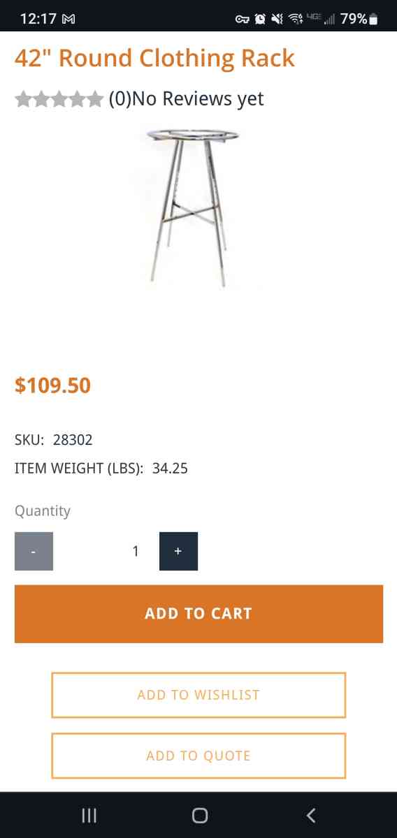 42 Inch Circle Clothing Rack  Brand New In Box