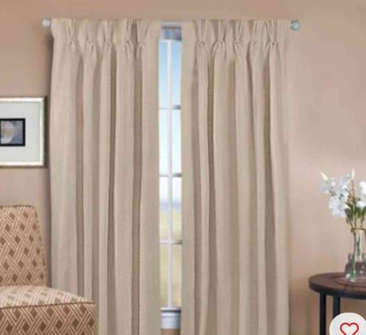 Peete Pinch Pleat Curtain Panel  84 Set of 2 Parchment