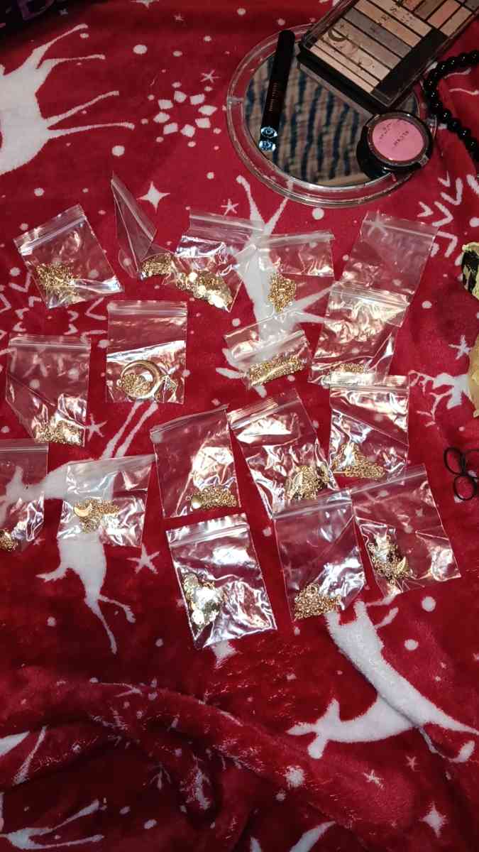 Necklaces rings bracelets belly laces