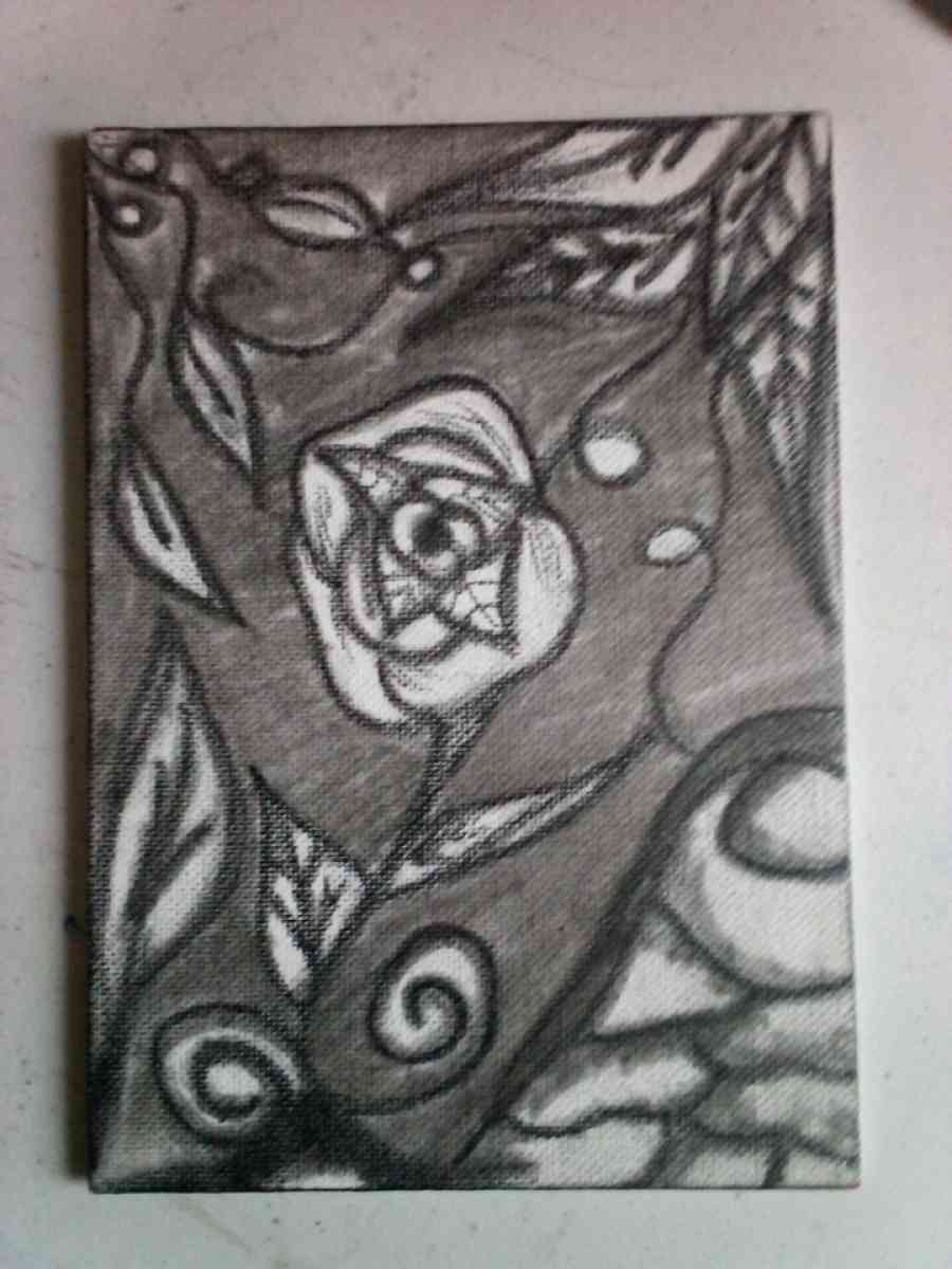 charcoal canvas drawing