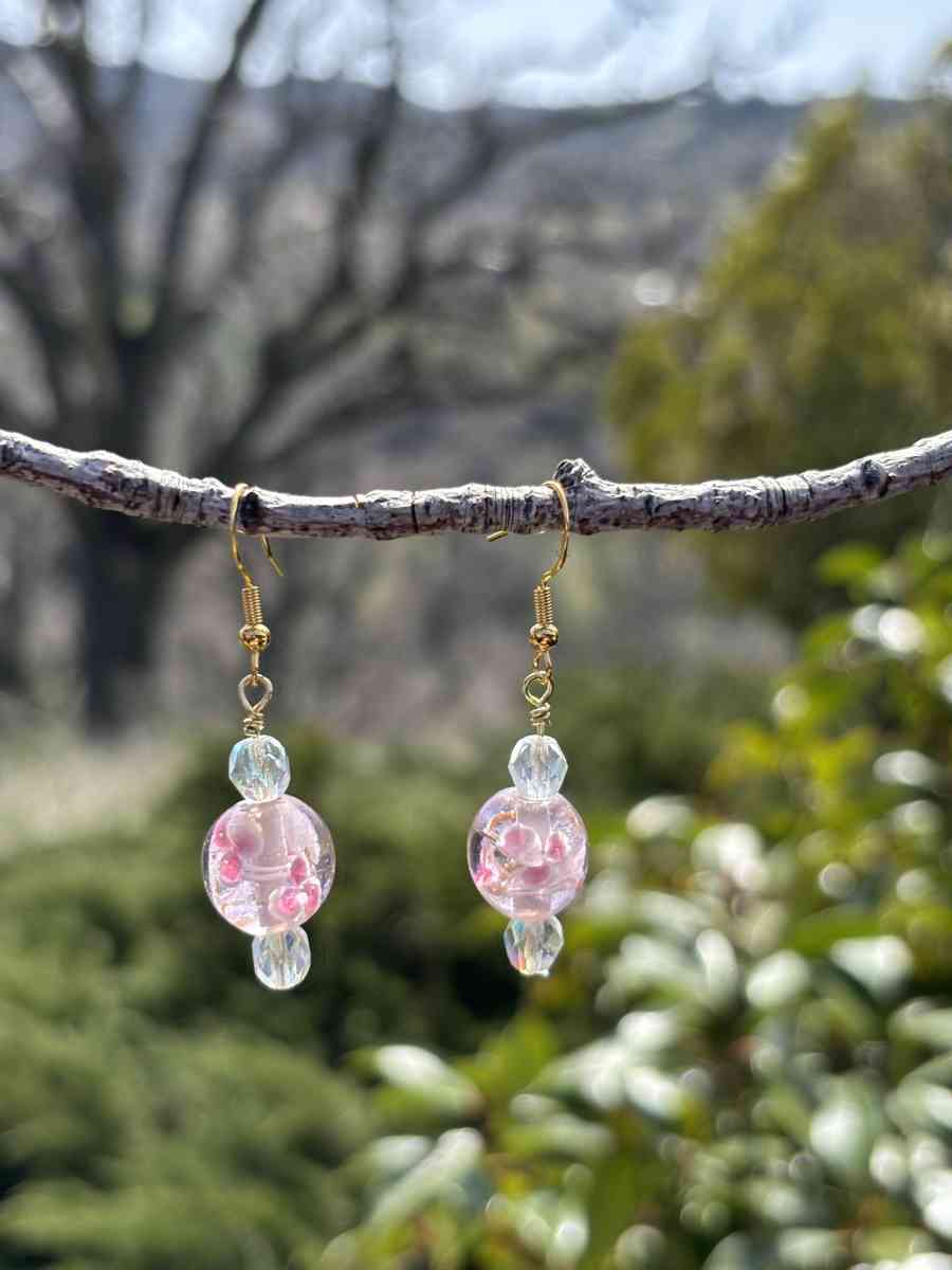 handmade glass beaded earrings