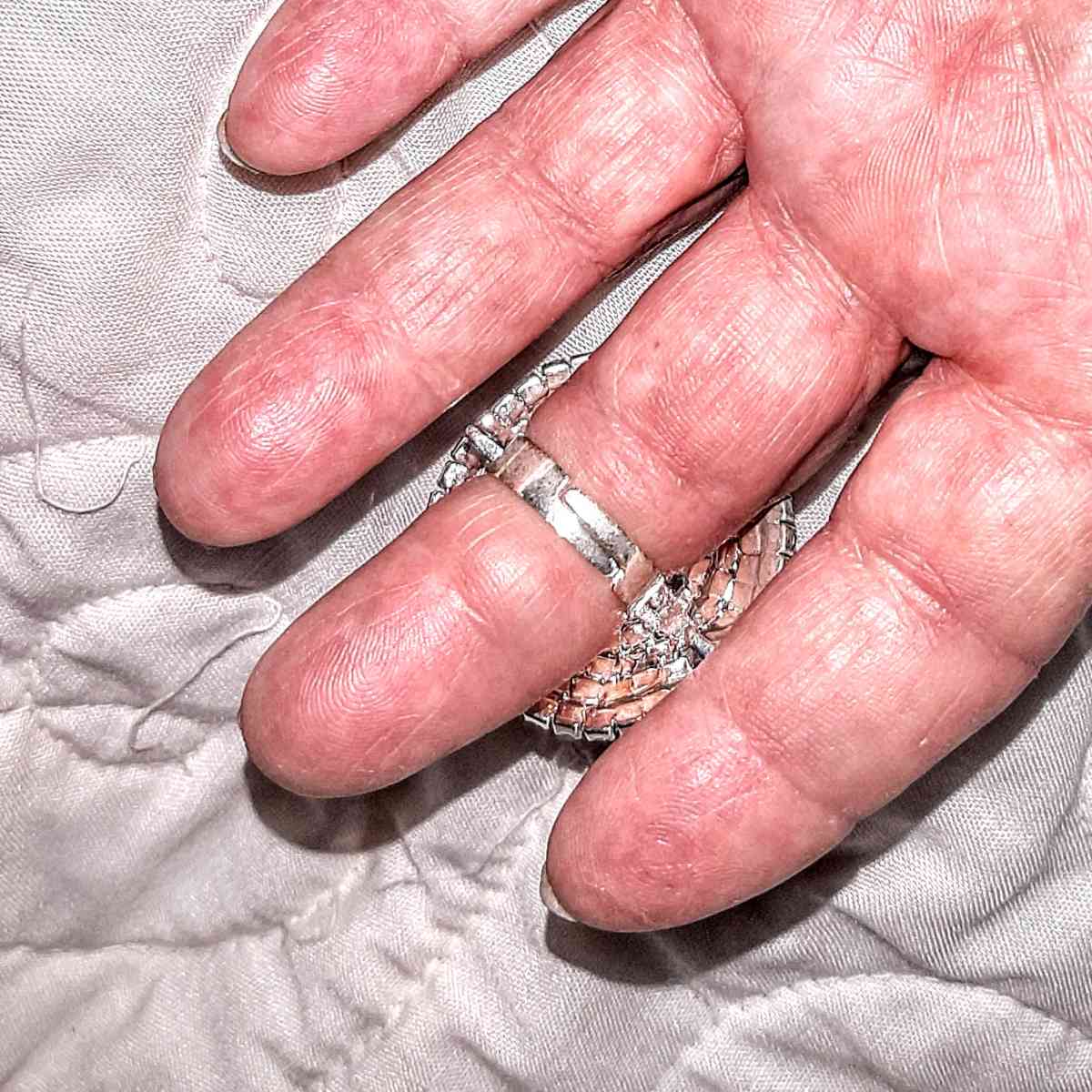 Austrian Crystal Spiral Bracelet with Attached Ring