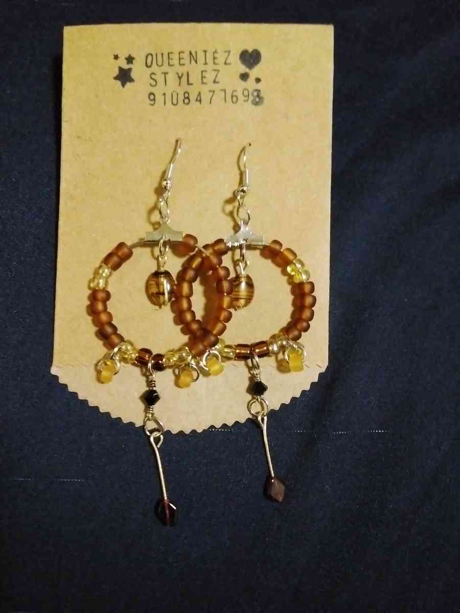 handmade beaded ear rings