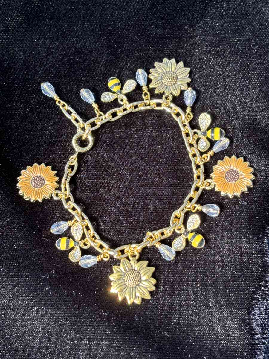 Summer time blues handmade charm bracelet