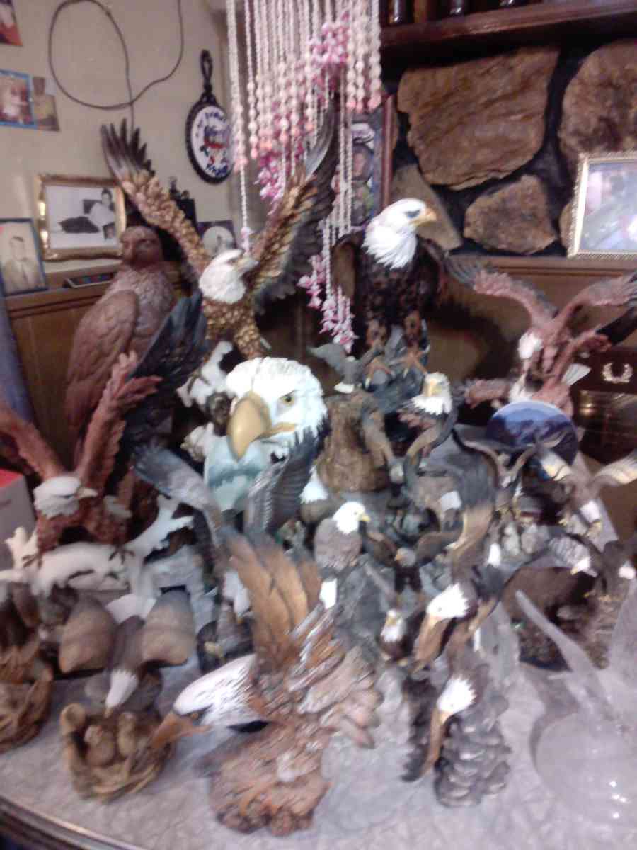 Collection of Ceramic Eagles Large medium  Small