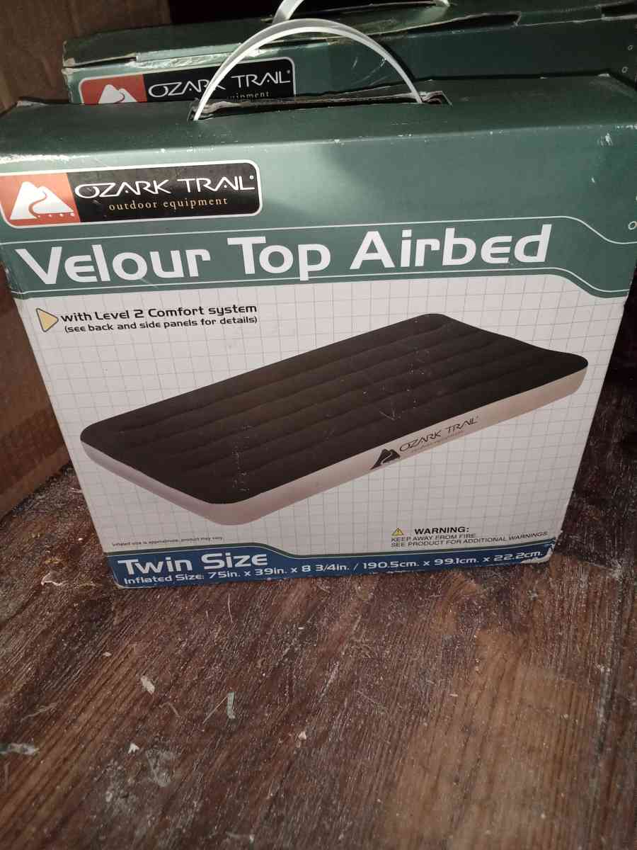 two air mattresses with air pump